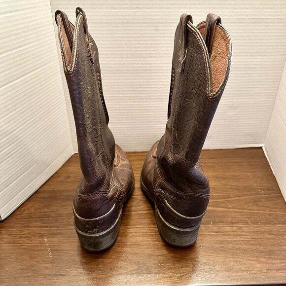 Double H Men Brown Work Western Boots Pull-On Rugged Style Sz 9 D Rubber Botton main image 6
